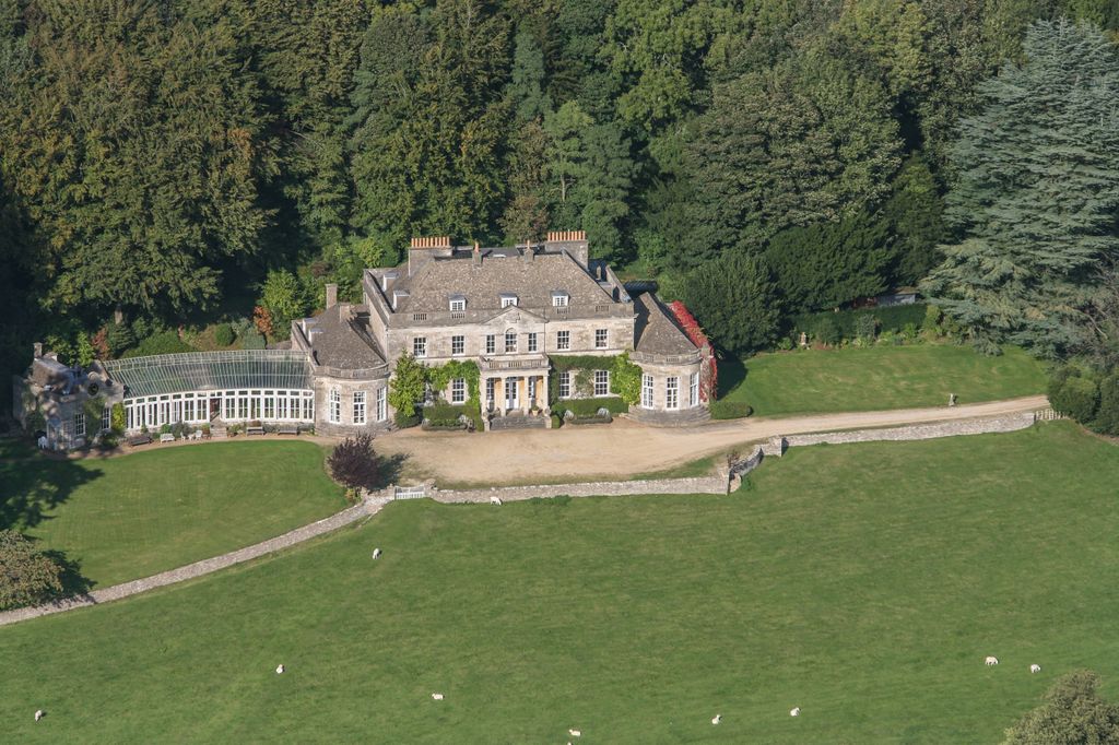  Aerial view of Gatcombe Park where Princess Anne lives 