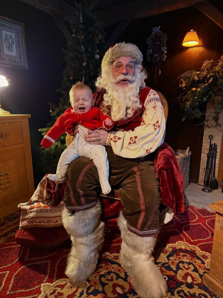 In several photos, Carrie's kids can be seen meeting Santa 