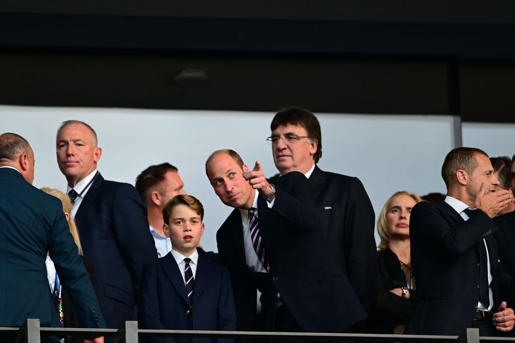 Prince William watching the UEFA EURO 2024 final with his son, Prince George