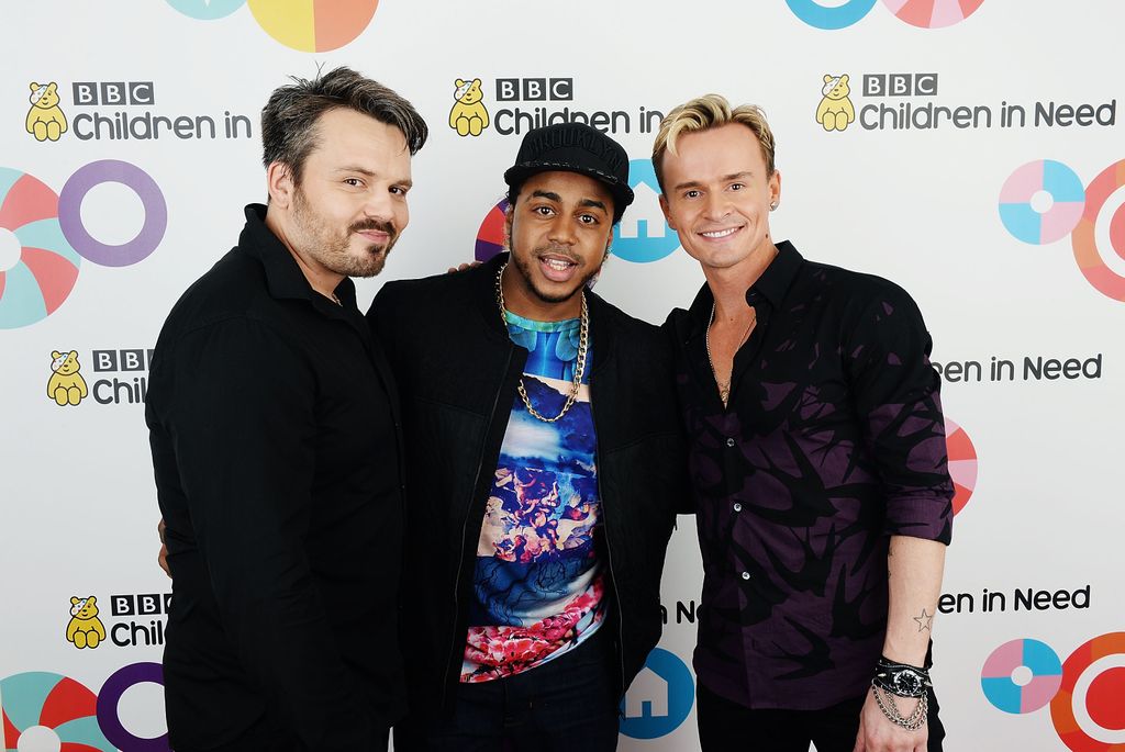 Paul Cattermole, Bradley McIntosh and Jon Lee of S Club 7 at BBC Children in Need