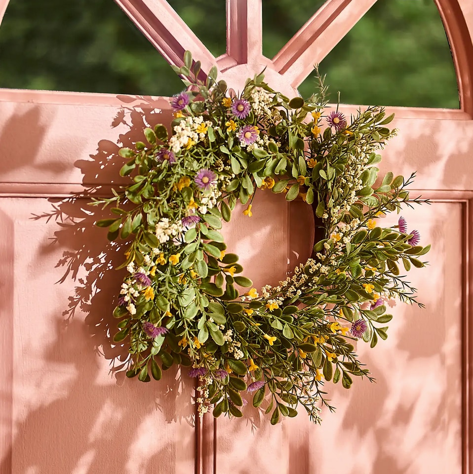 dunelm floral spring wreath.
