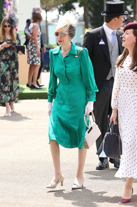 princess anne green jacquard dress