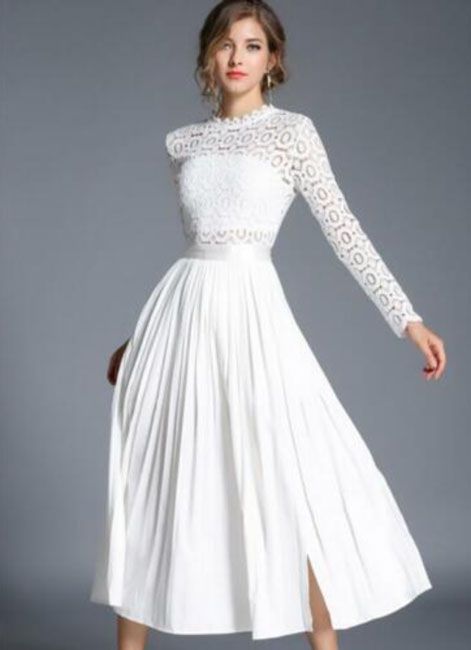 white lace pleat wedding dress ebay