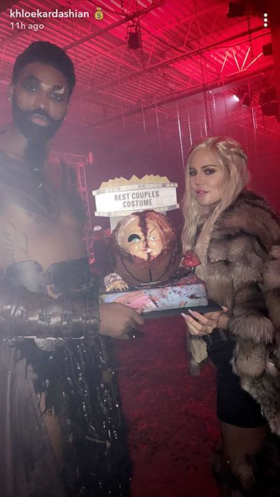 khloe kardashian and tristan thompson at halloween party on snapchat