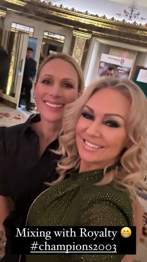 Kristina Rihanoff posing with Zara Tindall