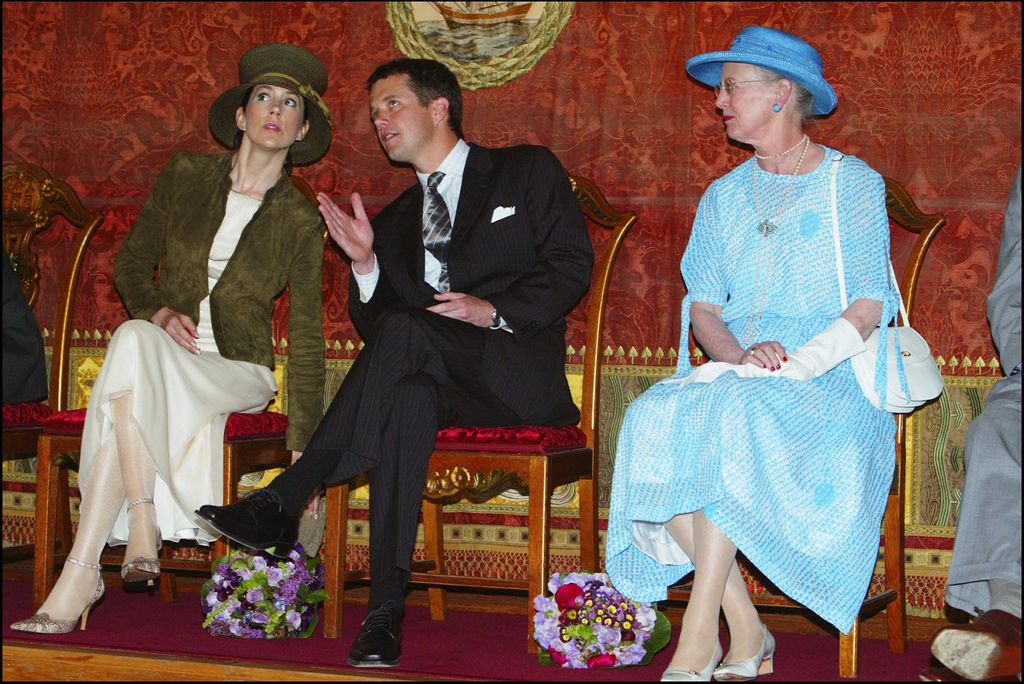 young queen Mary with frederik and queen margrethe