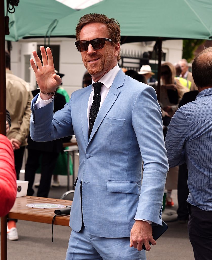 Damian Lewis arrives on day twelve of the 2024 Wimbledon Championships at the All England Lawn Tennis and Croquet Club, London. Picture date: Friday July 12, 2024