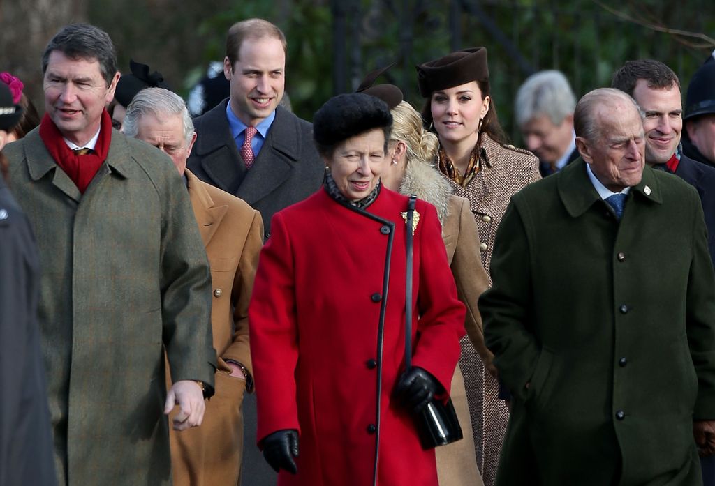 Princess Anne and Prince Philip walking together