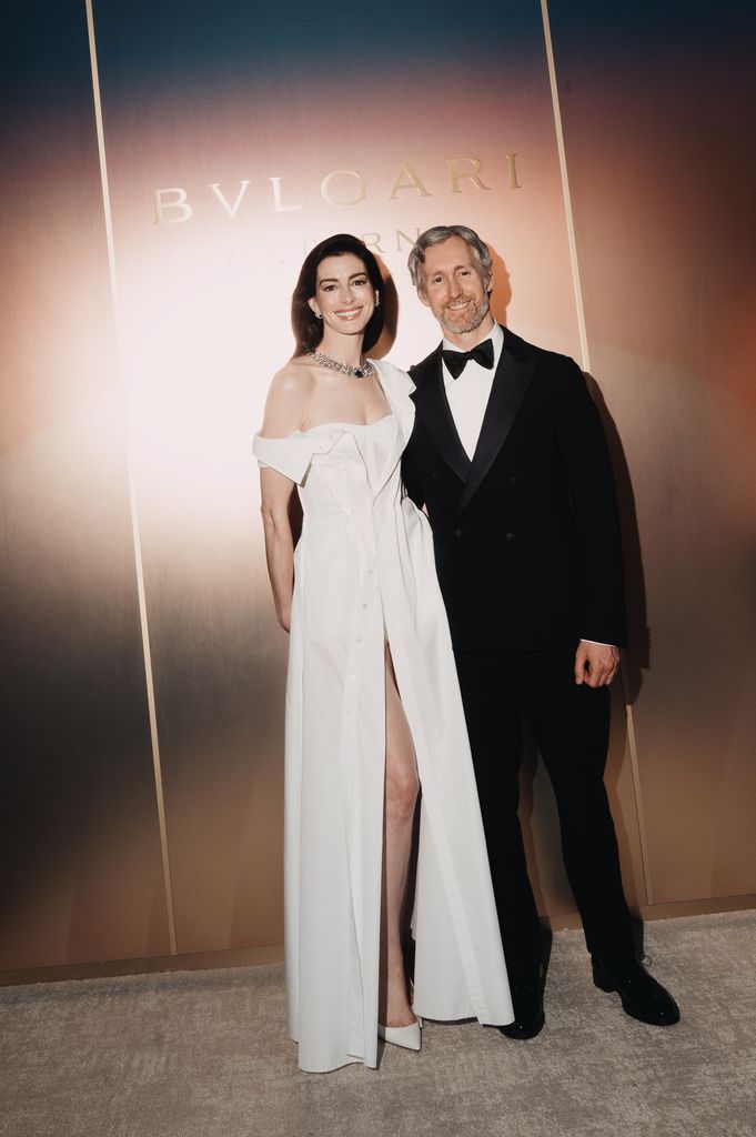 Anne Hathaway and  Adam Shulman at the Bulgari High Jewelry Event held at Terme di Diocleziano  on May 20, 2024 in Rome, Italy