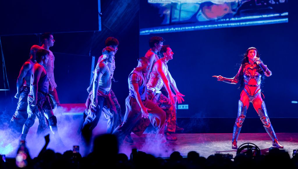 American singer and songwriter Katy Perry performs onstage during a concert at Uber Arena on October 21, 2025 in Berlin, Germany. The concert is part of The Lifetimes Tour 2025