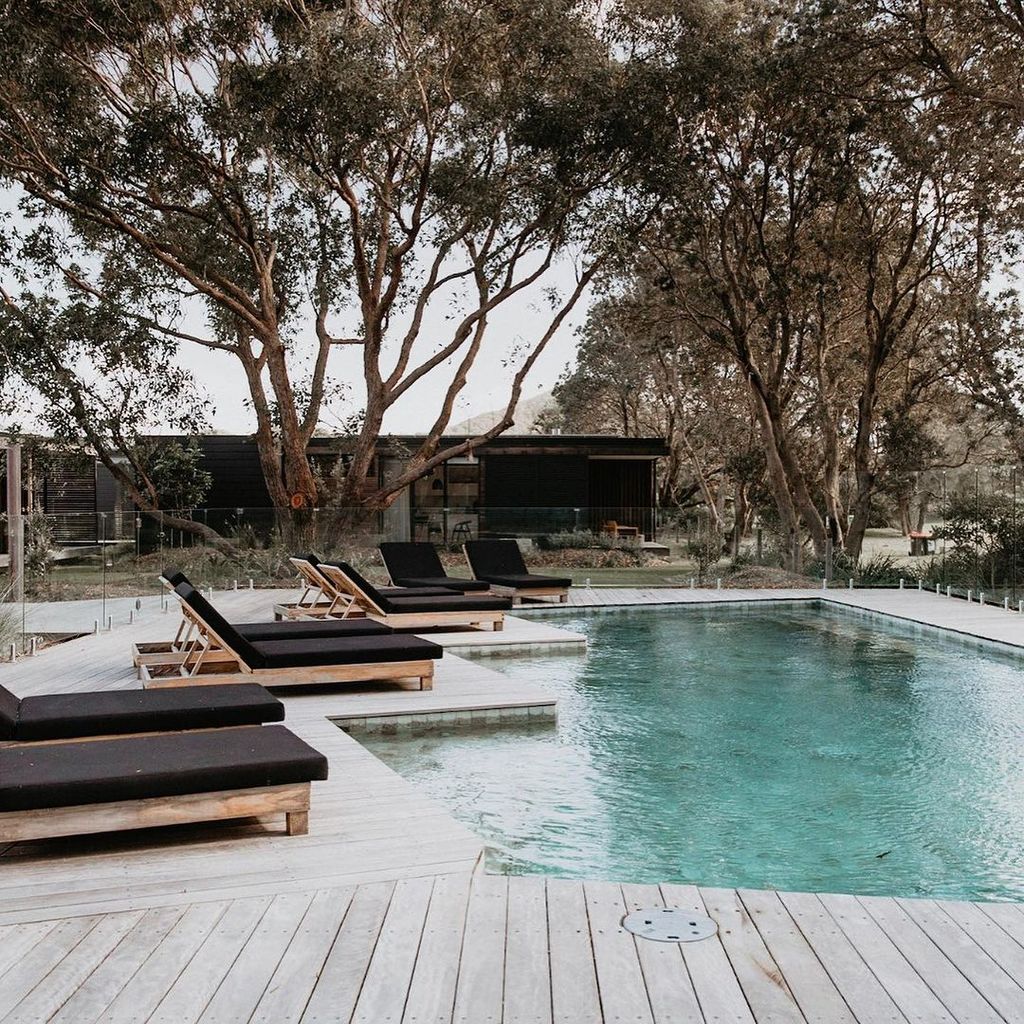 The glistening pool at Bangalay Luxury Villas