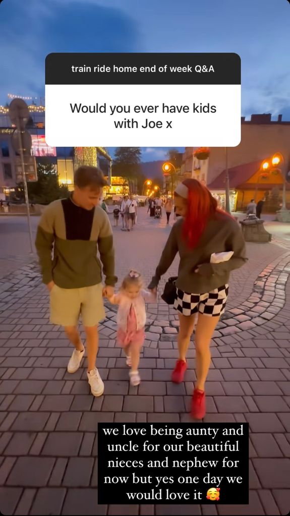 Dianne Buswell and Joe Sugg with her niece in poland 