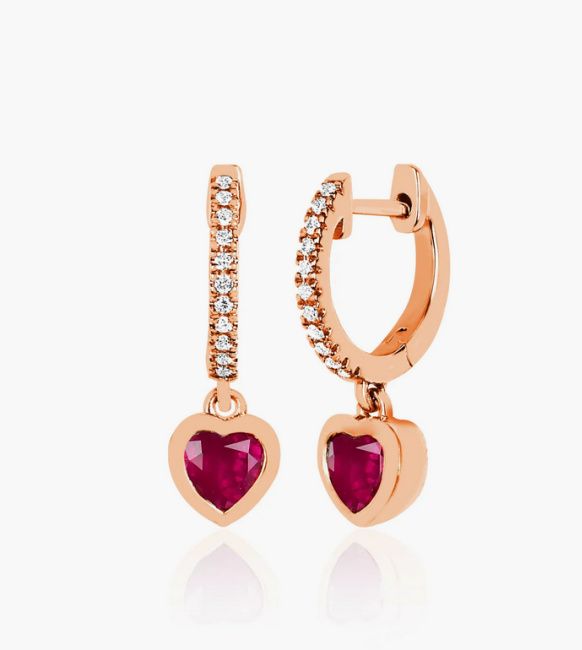 meghan markle ruby huggie heart earring dupe ef collection