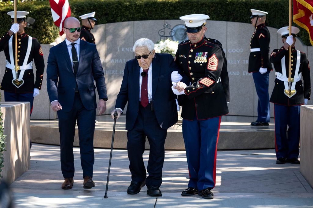Dr. Henry Kissinger, former Secretary of State, at the burial site of former President Ronald Reagan Presidential Library 