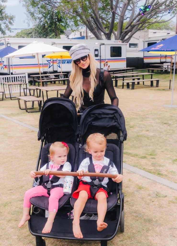 Photo shared by Paris Hilton on Instagram featuring her kids Phoenix and London as she performed at WeHo Pride