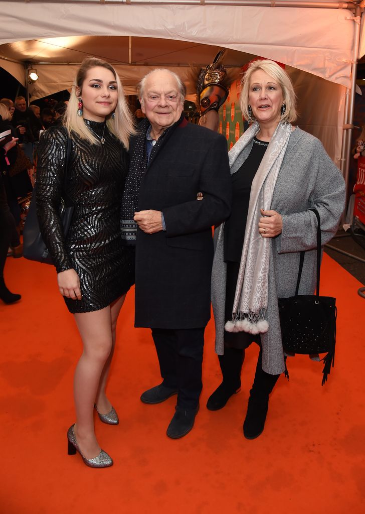 Sophie Mae Jason, Sir David Jason and Gill Hinchcliffe arrive at the gala performance of Cirque De Soleil's "LUIZA" at The Royal Albert Hall on January 15, 2020 in London, England