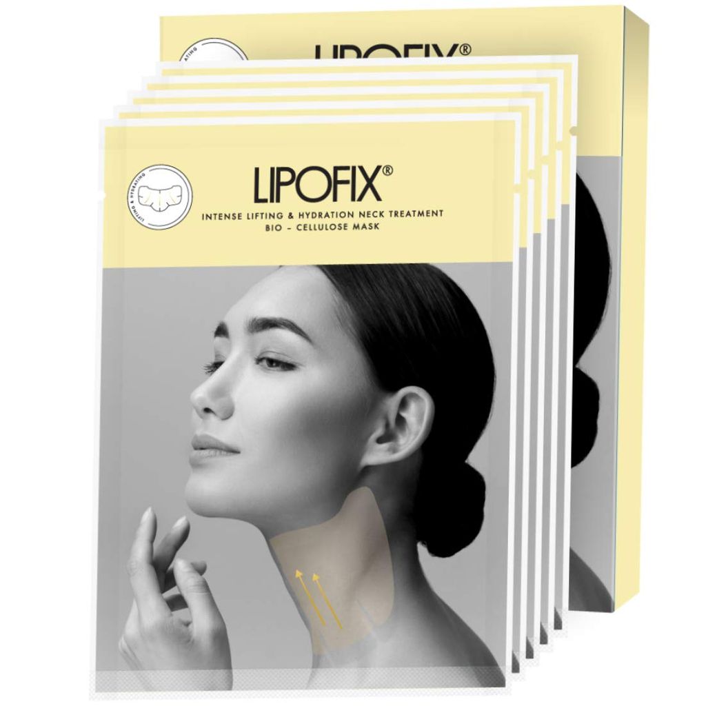 LIPOFIX Neck Levage Hydrating Association de traitement intense Bio-Cellulose Masque (5 masques)