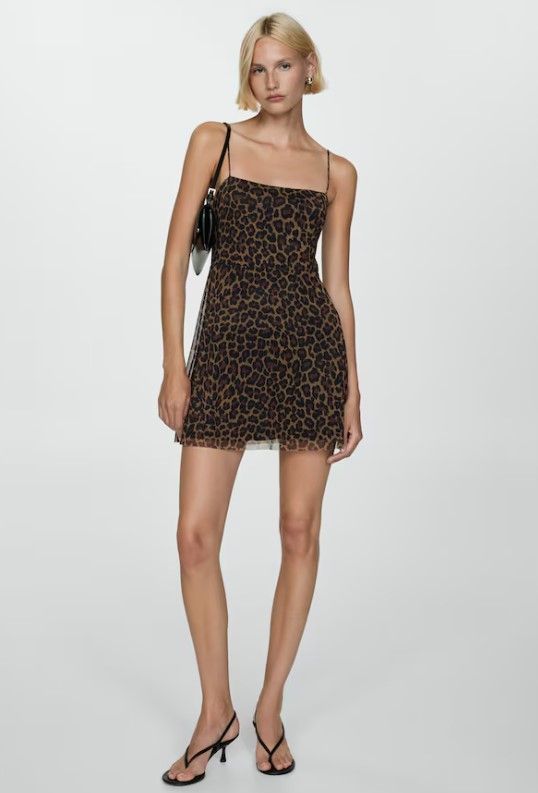 mango leopard print mini dress 