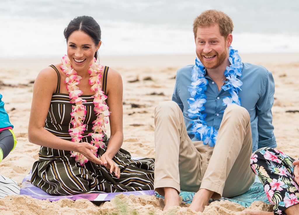 Prince Harry, Duke of Sussex and Meghan, Duchess of Sussex visit Bondi Beach on October 19, 2018 in Sydney, Australia