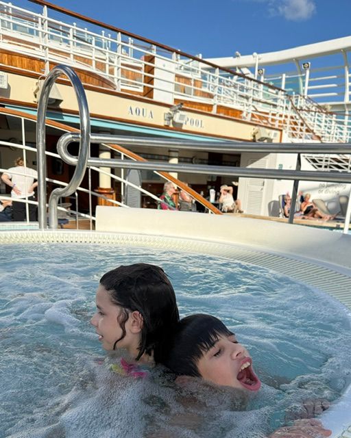 children in a hot tub aboard P&O cruise ship Azura