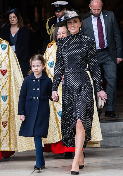 Princess Charlotte and Princess Kate walking hand in hand
