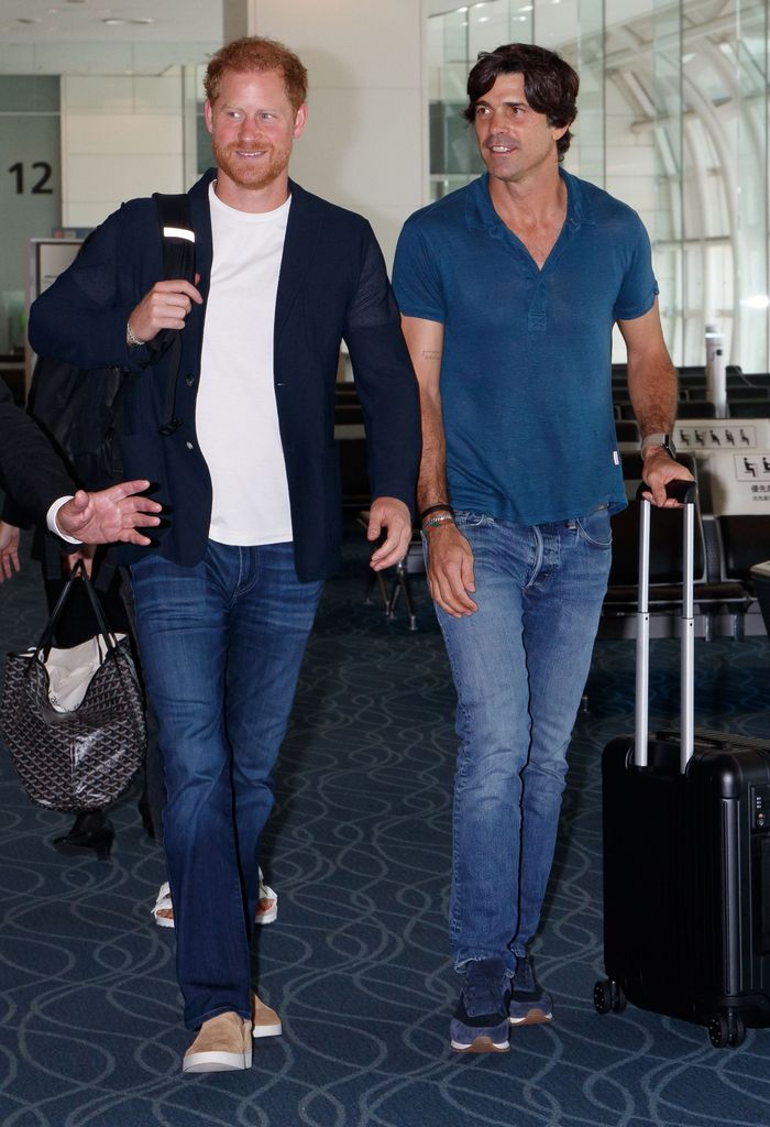 Prince Harry and Nacho Figueras board flight to Singapore