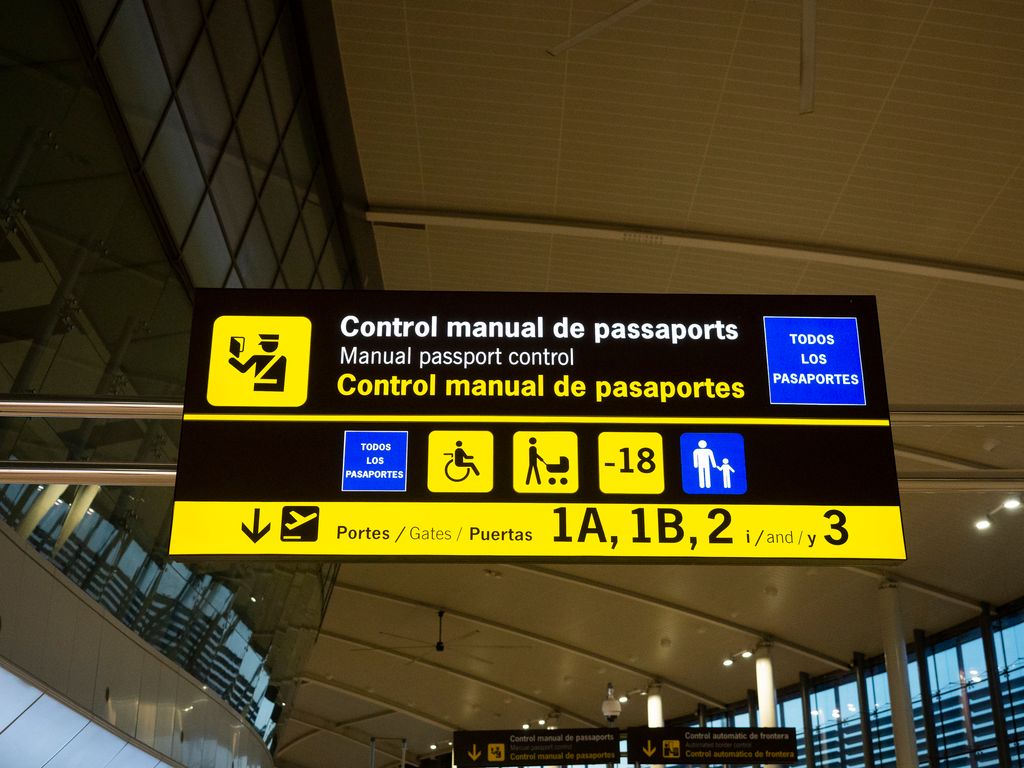 Close-up of information board at an airport
