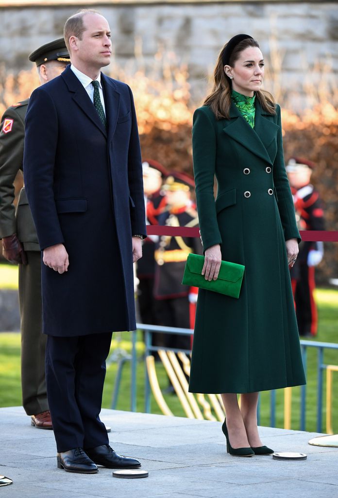 Princess Kate attended a commemorative wreath laying ceremony on March 3, 2020 wearing a green Catherine Walker coat which she later upcycled