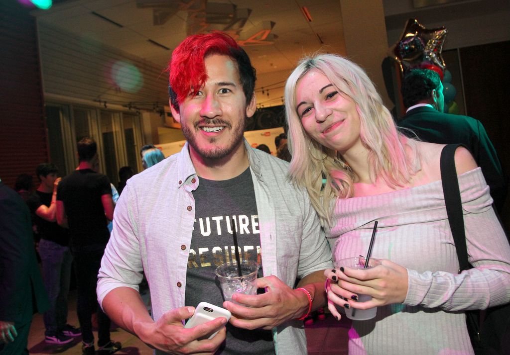  Internet personality Markiplier (left) and Amy Nelson attend the official Streamy Awards nominee reception at YouTube Space LA on October 1, 2016 in Los Angeles, California