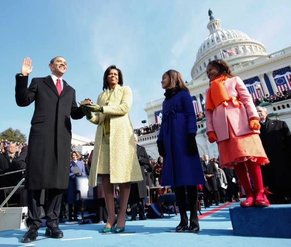 The Obama family at the 2009 presidential inauguration