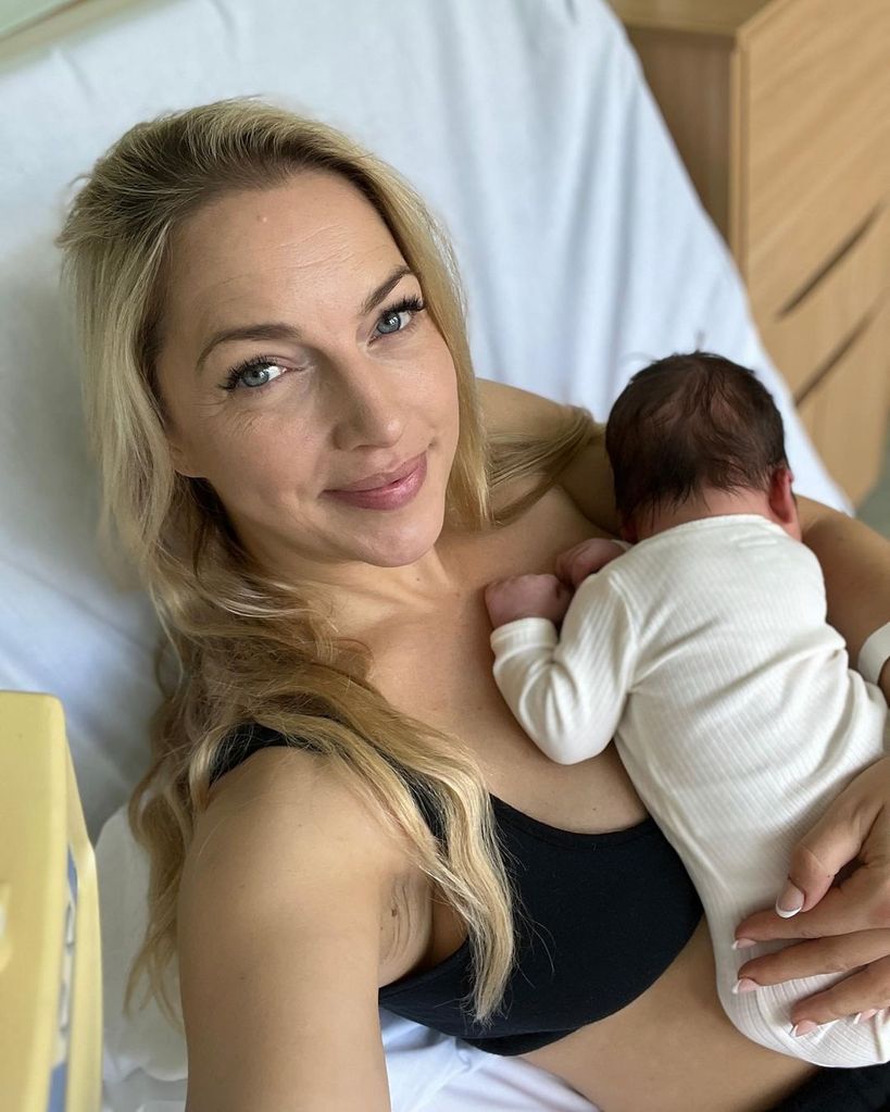 Emma Vardy welcomed her baby boy Jago Fionn in August 