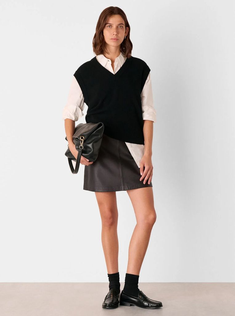 Whistles leather skirt