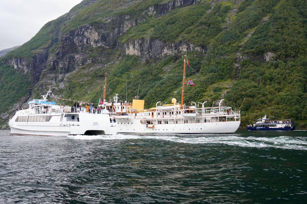 The Royal Yacht passed Martha Louise, Durek and their guests on their boat party