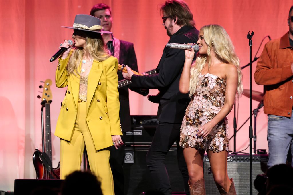 Lainey Wilson, Megan Moroney at the Play Something Country Gala as part of the 60th Academy of Country Music Awards week at Omni PGA Frisco on May 07, 2025 in Frisco, Texas