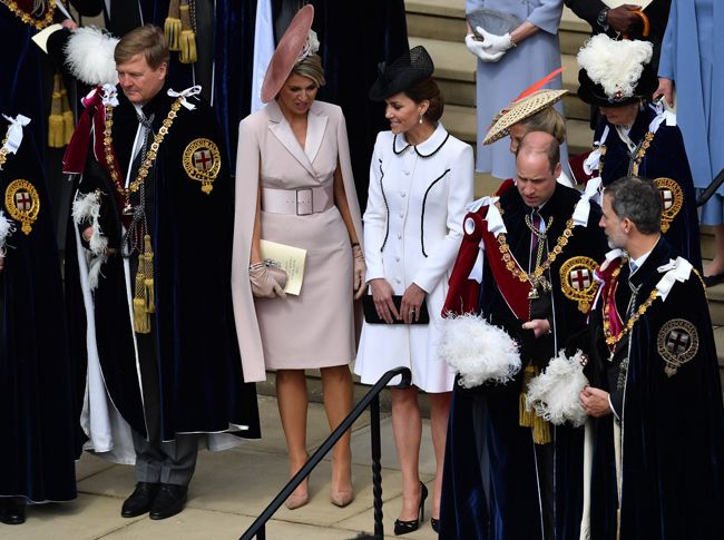kate middleton and queen maxima at order of the garter