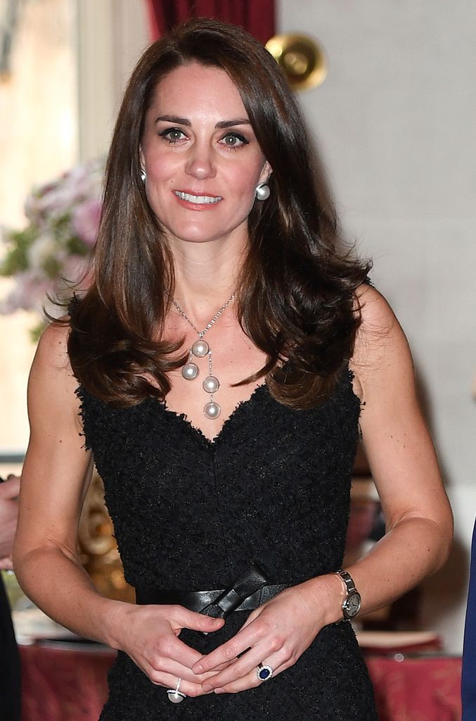 Catherine waist up in black dress