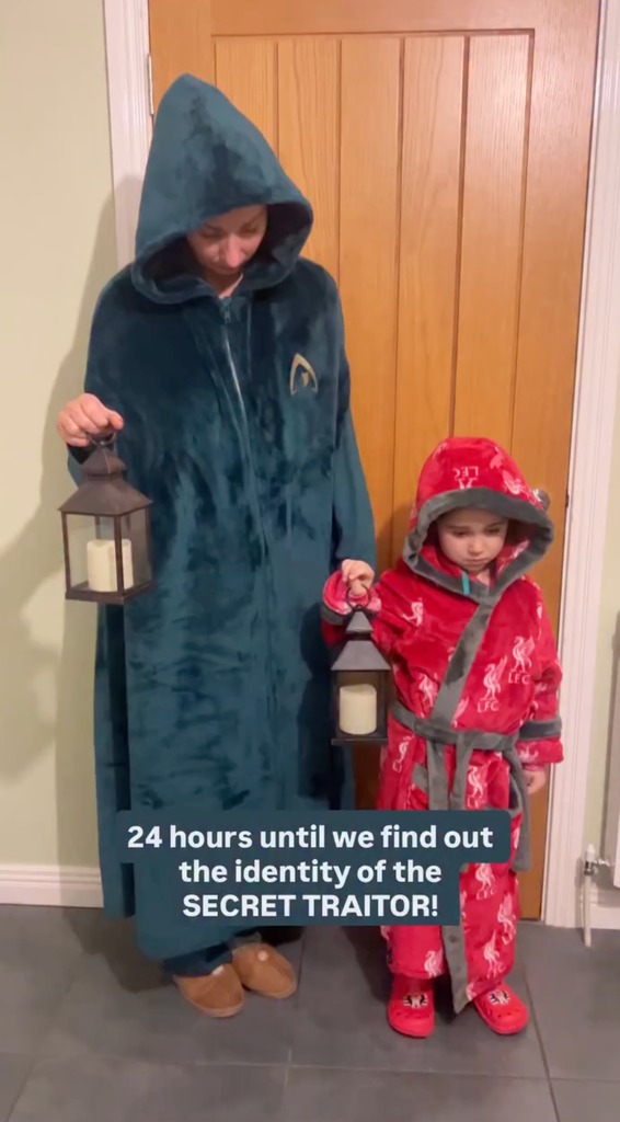 mother and daughter in dressing gowns