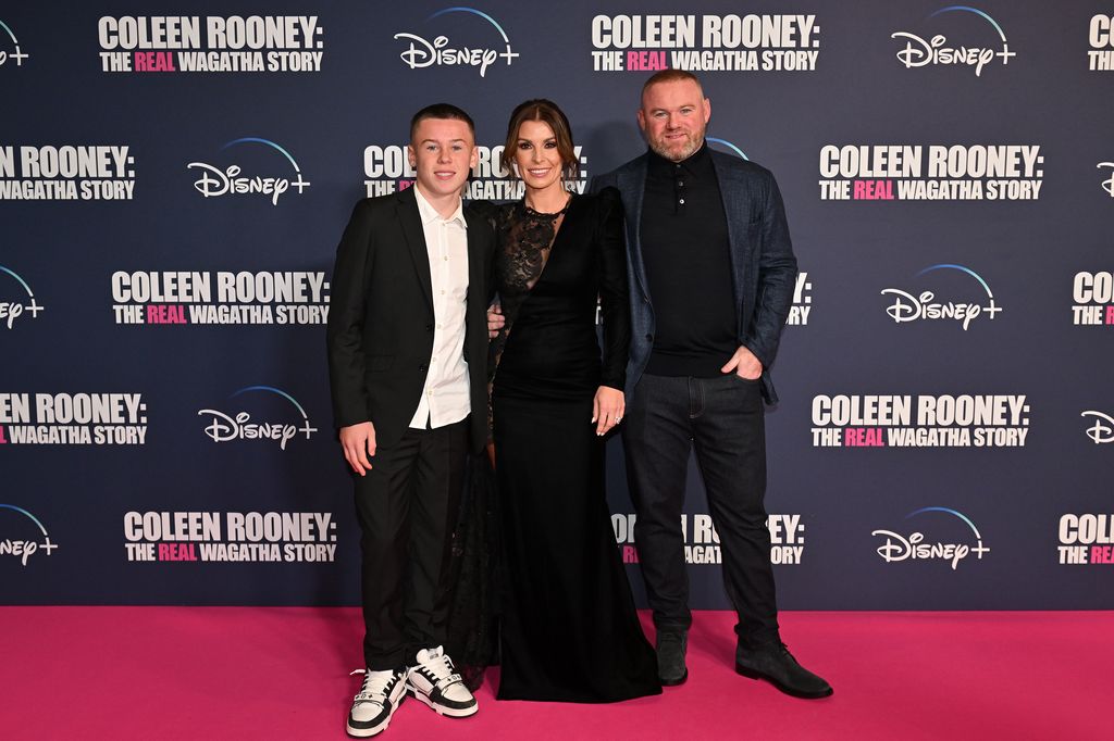 Coleen Rooney with Wayne and Kai