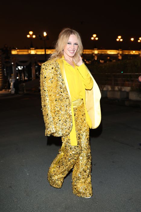 kylie minogue yellow suit