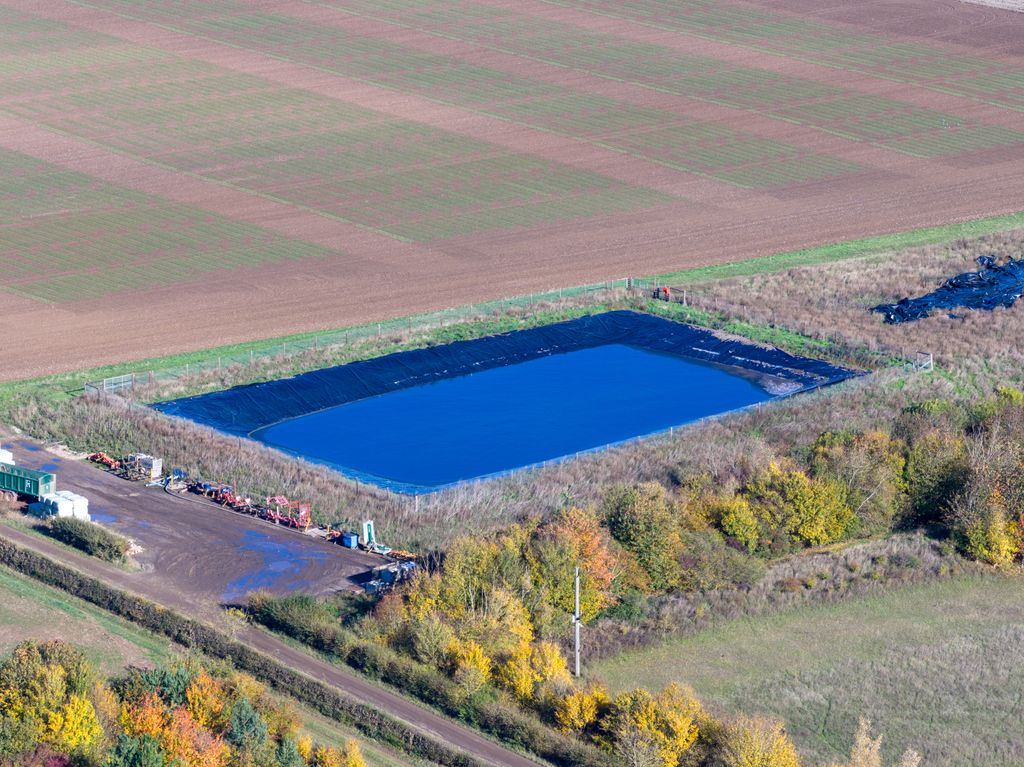 An example of a slurry lagoon that King Charles has been given permission to build on the Sandringham Estate in Norfolk, next door to Prince William and Kate's country home
