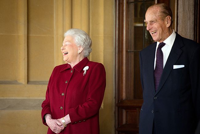 the queen laughing with prince philip