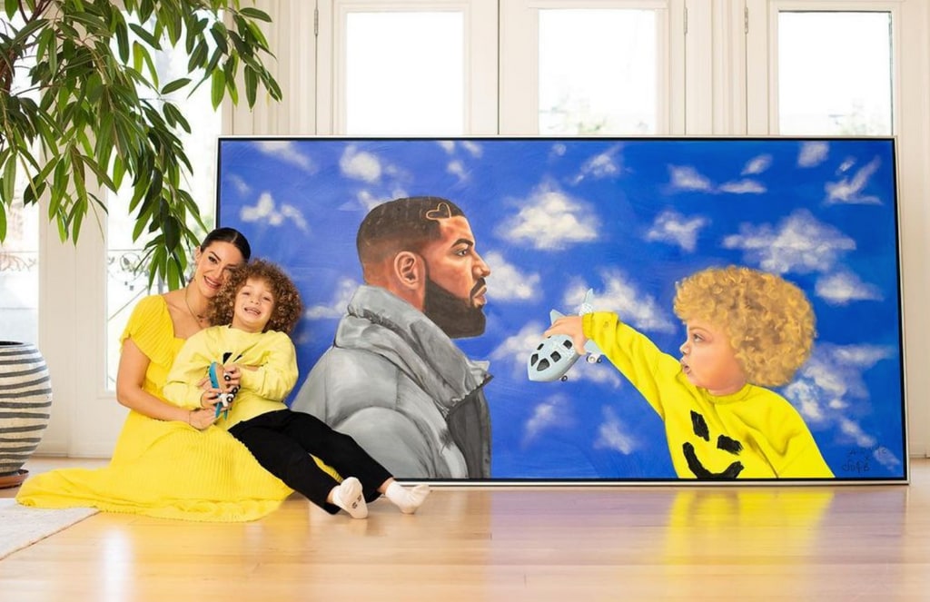 Photo shared by Drake's son Adonis' mom Sophie Brussaux in a Father's Day tribute to the rapper on Instagram in June of 2022.