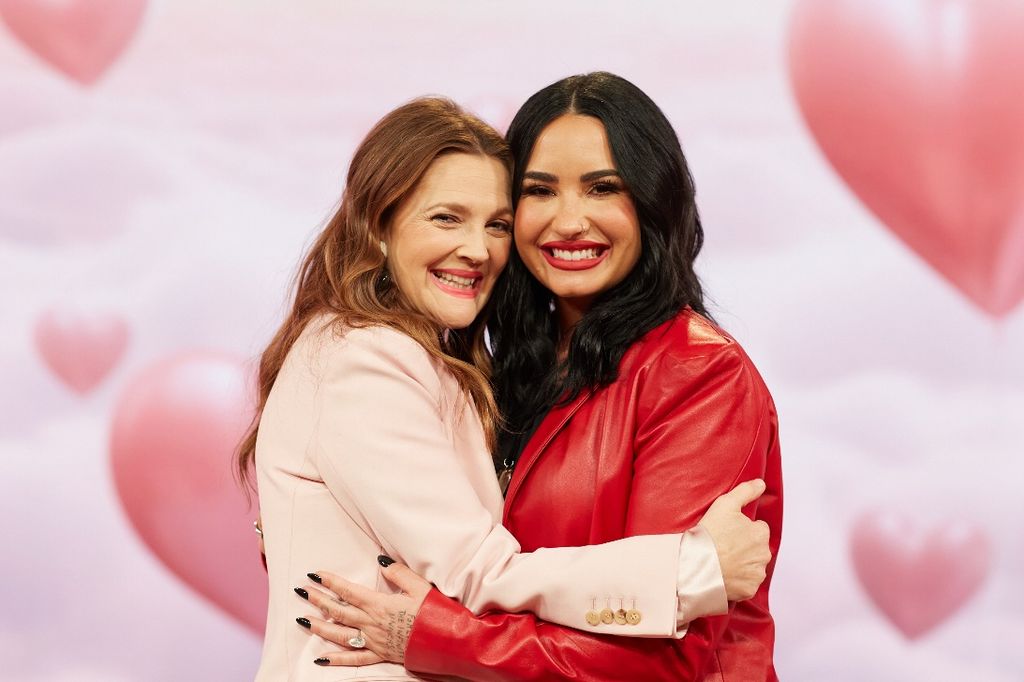 Drew Barrymore was delighted that her good friend was with her on her Valentine's Day show 