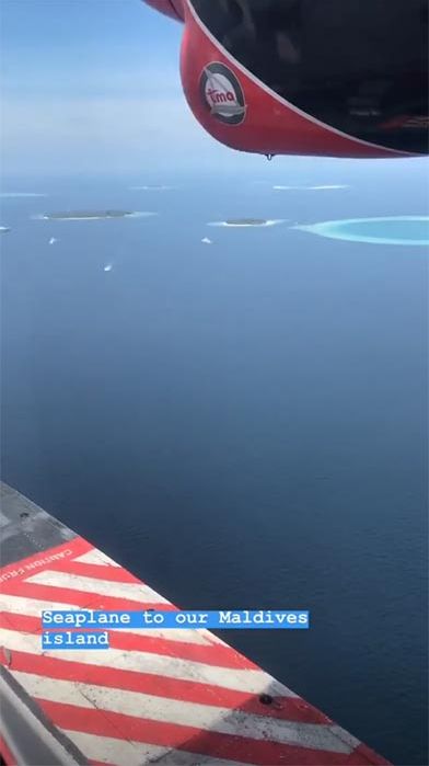 Sam Faiers seaplane Maldives