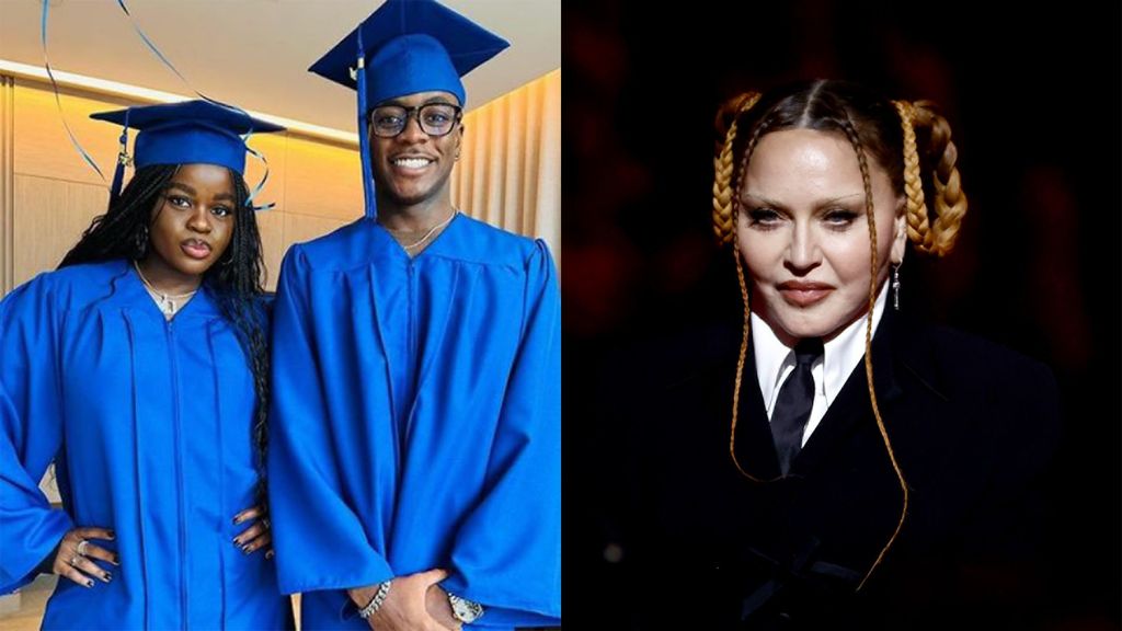 Left: Mercy and David graduate Right: Madonna