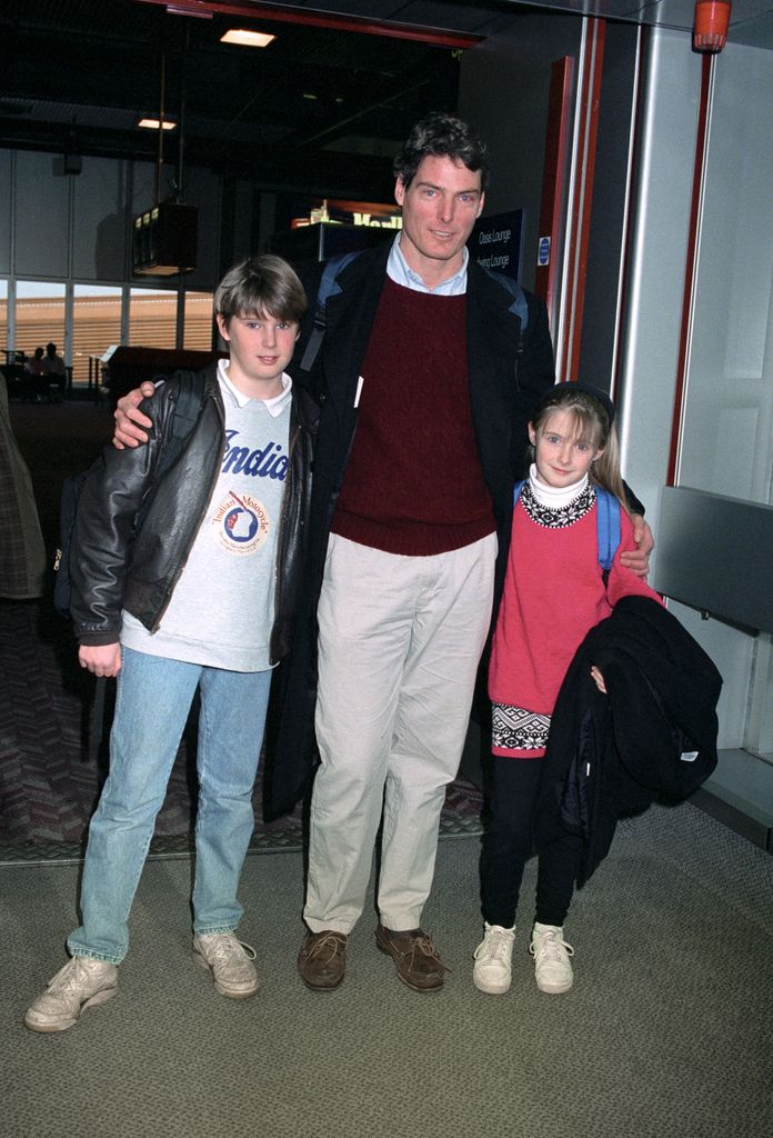 Christopher Reeve with his children Matthew and Alexandra in 1991