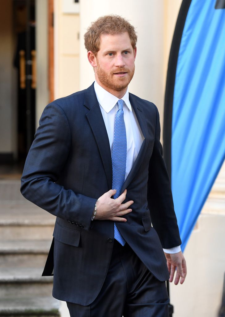 Prince Harry arrives for a briefing to announce plans for Heads Together ahead of the 2017 Virgin Money London Marathon