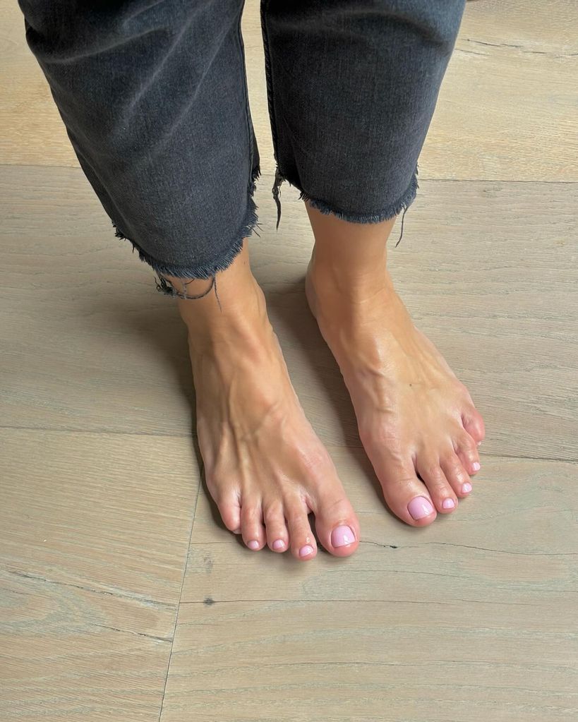 Christine Lampard's toes manicured by Harriet Westmoreland