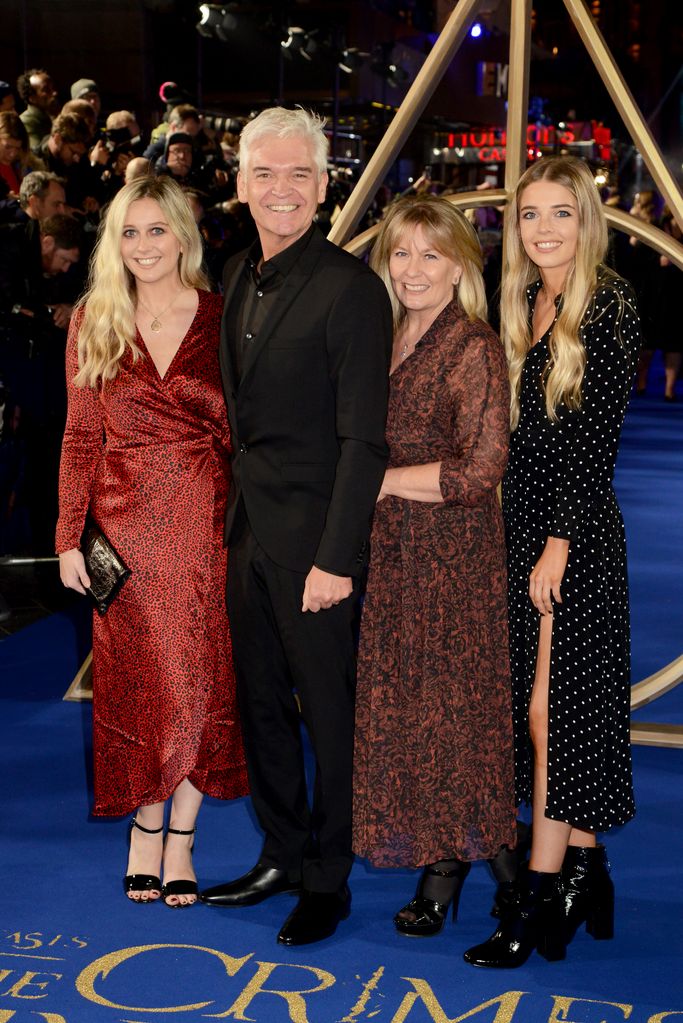 phillip schofield daughters molly and ruby and wife stephanie lowe red carpet