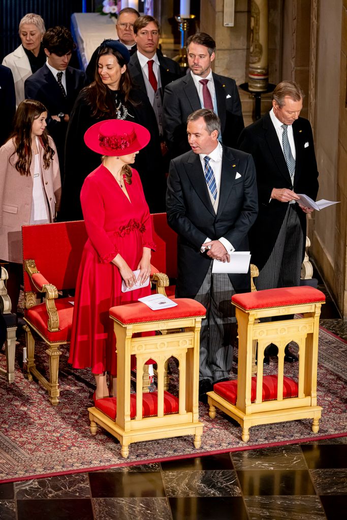 Prince Louis of Luxembourg, Prince Noah of Luxembourg, Prince Felix of Luxembourg, Prince Sebastien of Luxembourg, Grand Duchess Stephanie of Luxembourg, Grand Duke Guillaume of Luxembourg, Grand Duchess Maria Teresa of Luxembourg, Grand Duke Henri of Luxembourg, Princess Amalia of Luxembourg, Princess Claire of Luxembourg, Prince Liam of Luxembourg and Prince Felix of Luxembourg in church